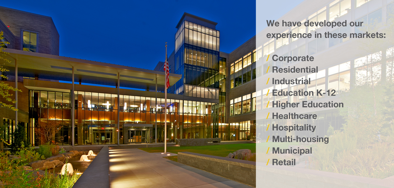 We have architecture experience in many markets